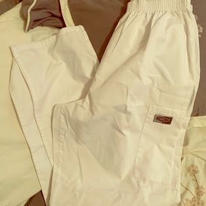 White scrub pants